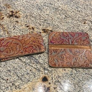 Blythe Leonard Embossed Wallet and Checkbook Set